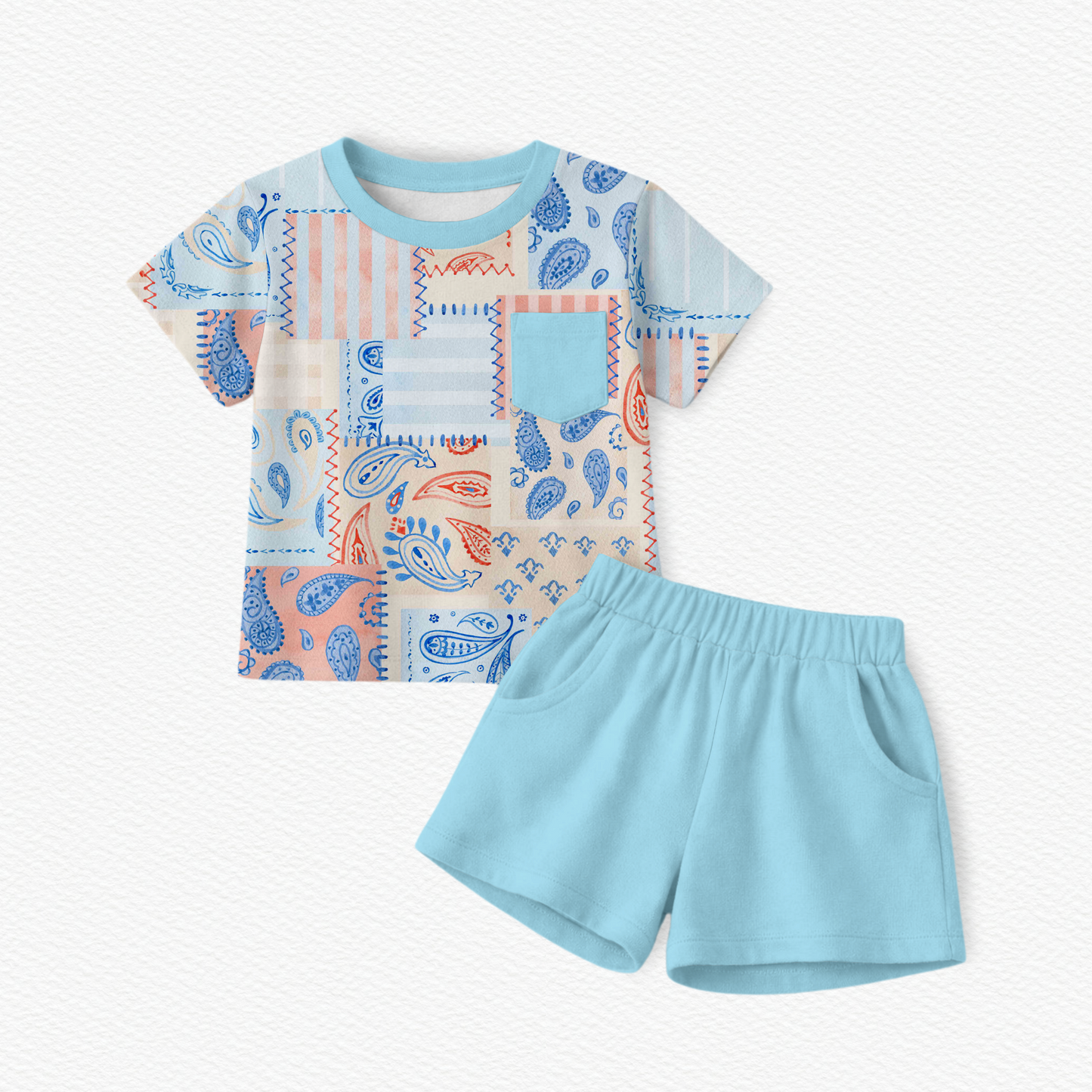 Americana Patchwork Tee and Short Set