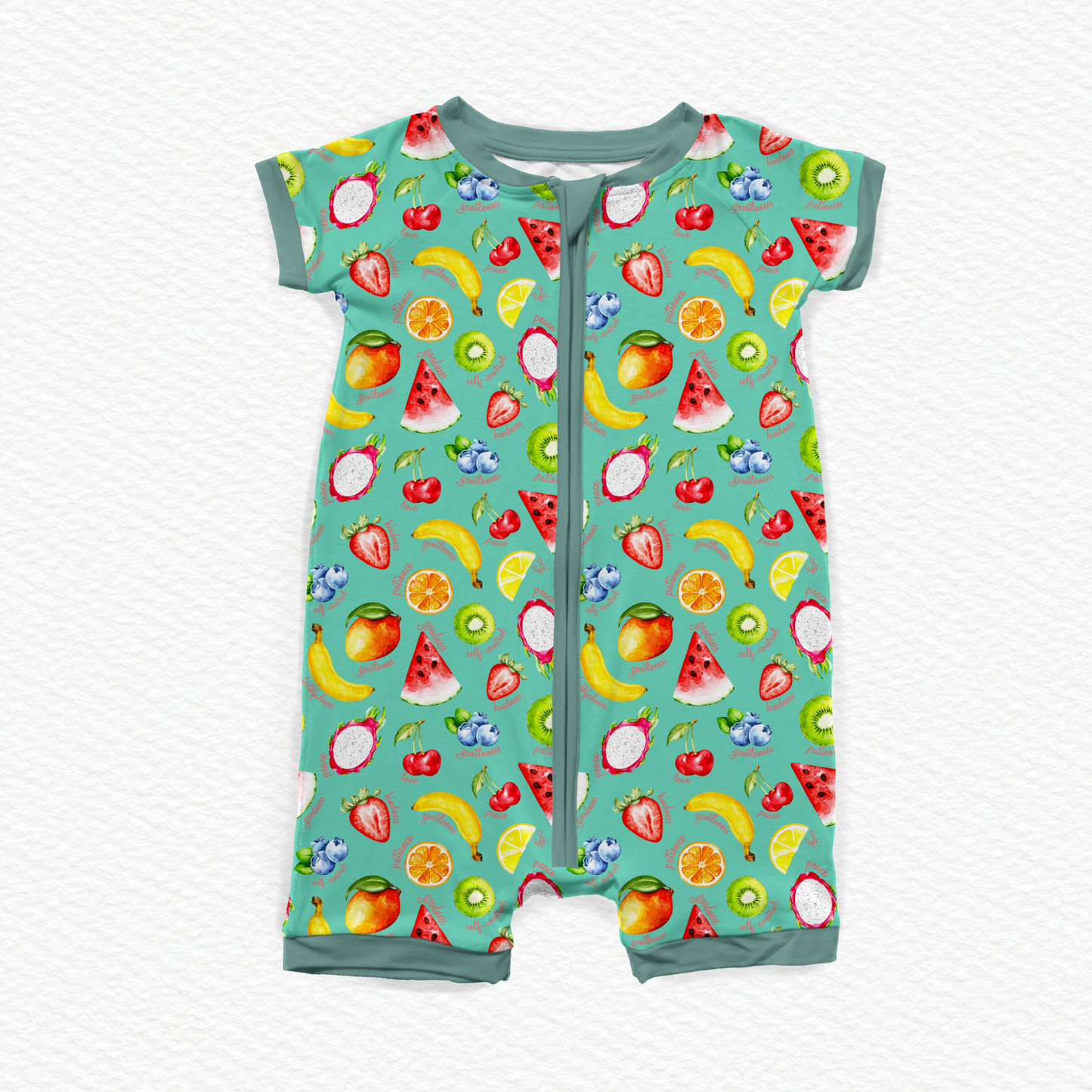 Fruit of the Spirit Short Zipper Romper