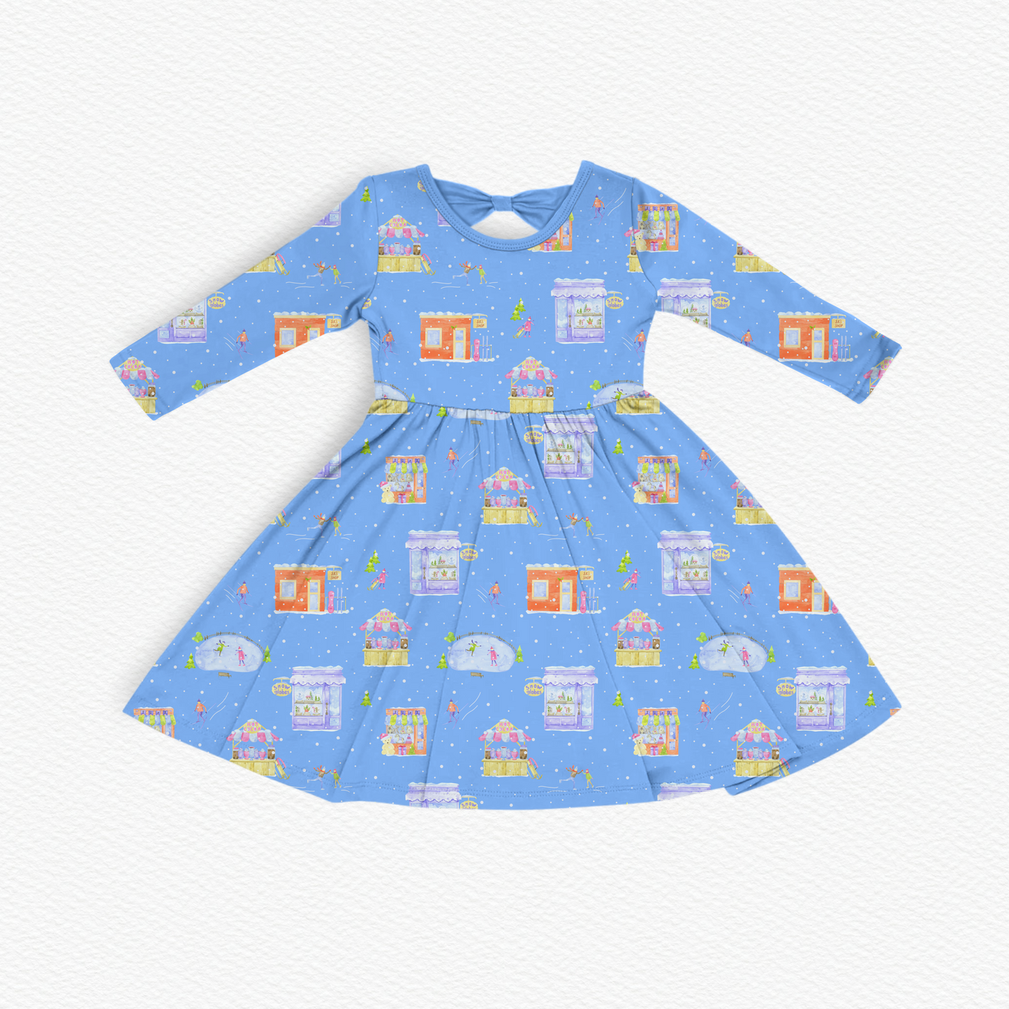 Winter Shops Long Sleeve Bow Back Dress