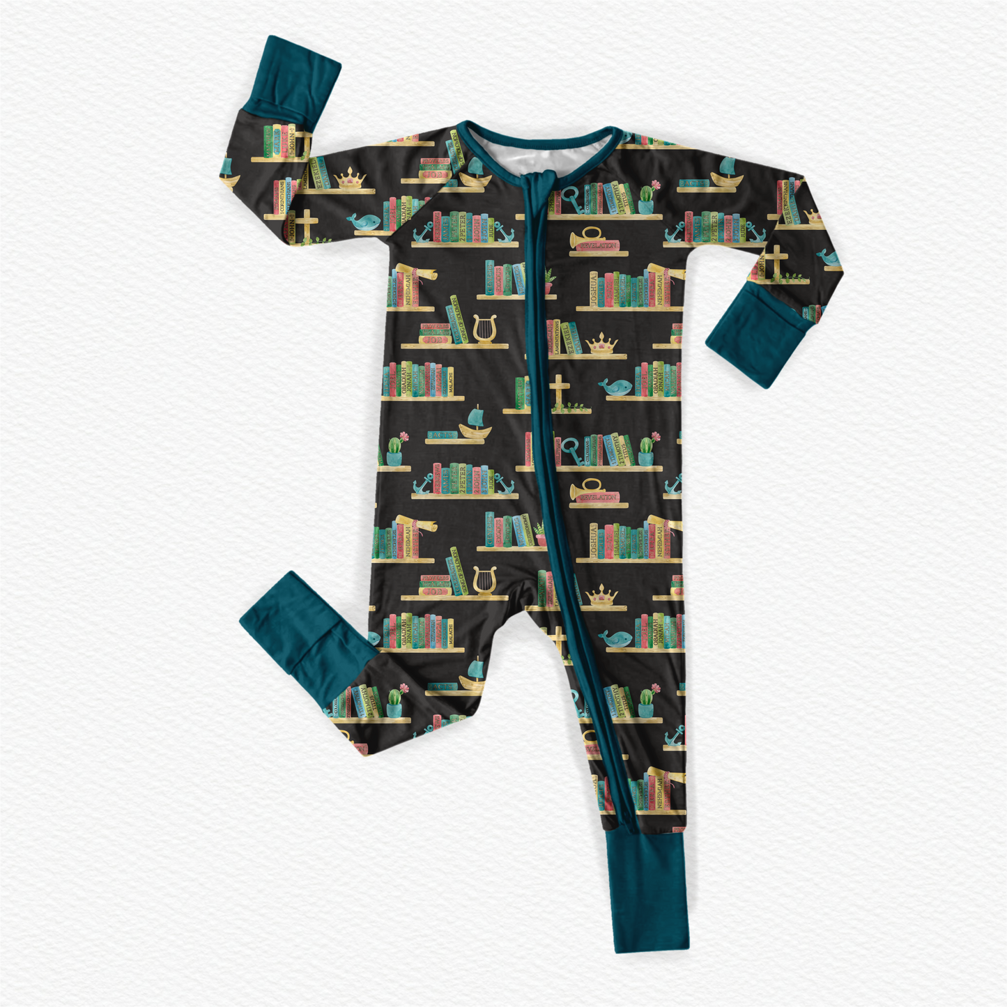 Books of the Bible Zipper Romper