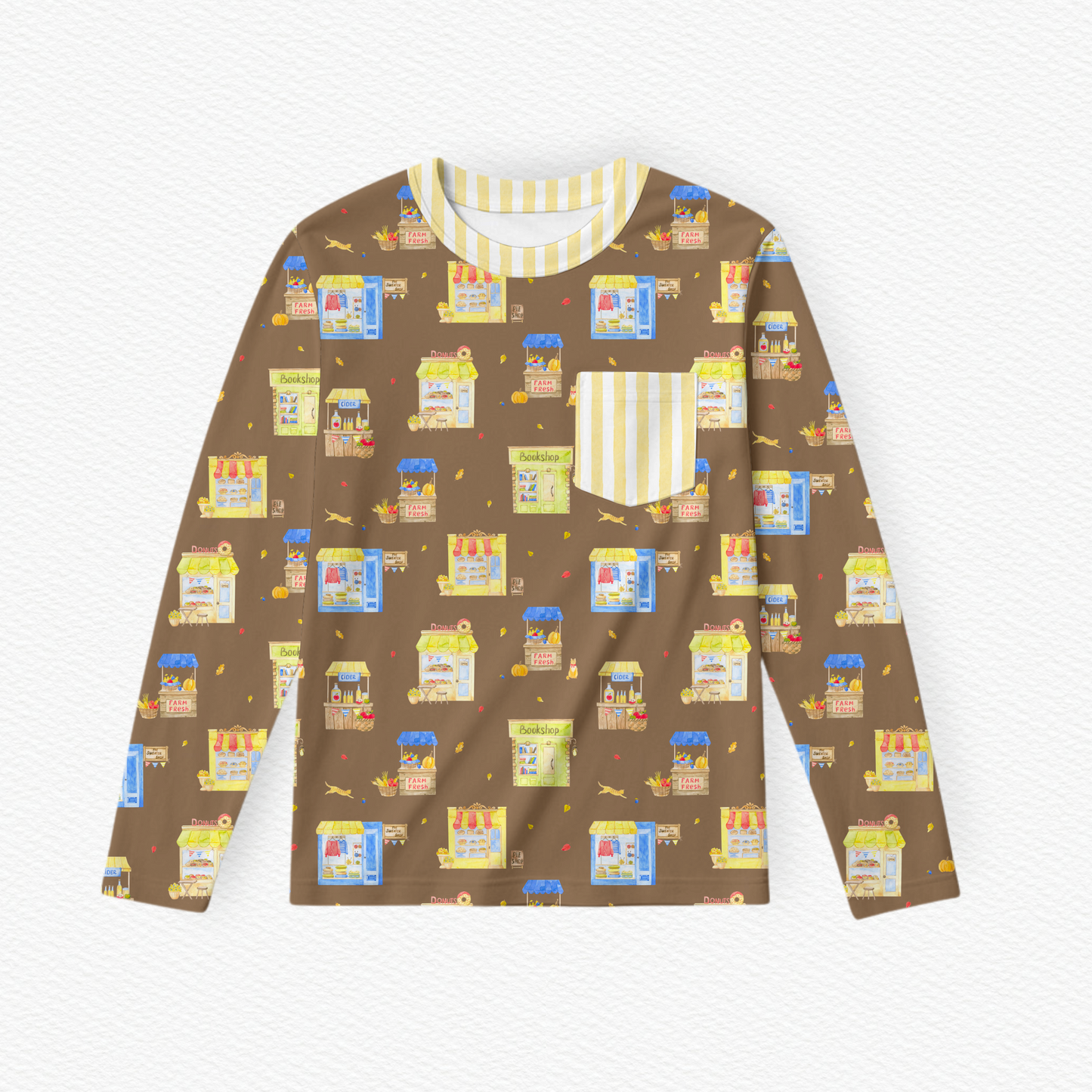 Autumn Shops Long Sleeve Pocket Tee