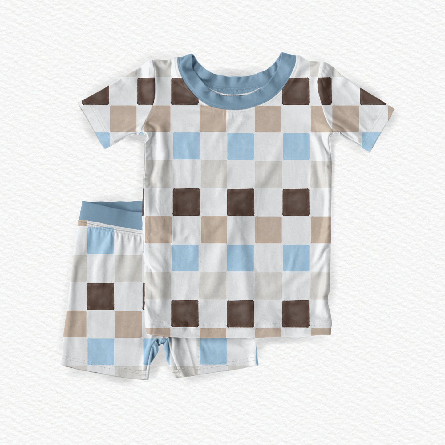 Coastal Coconut Checks Short Set