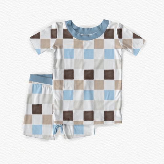 Coastal Coconut Checks Short Set