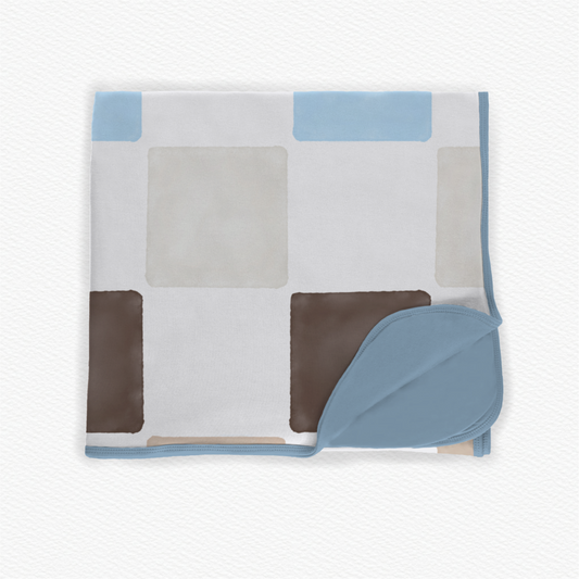 Coastal Coconut Checks XL Cozy Cool Blanket