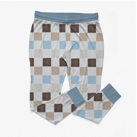 Coastal Coconut Checks Adult Pull-on Jogger