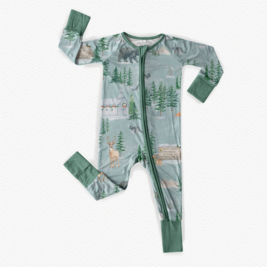 Christmas in the Smokies Zipper Romper