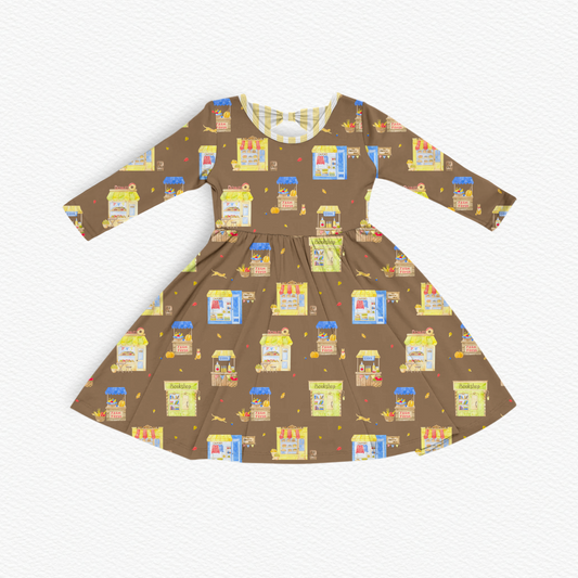 Autumn Shops Long Sleeve Bow Back Dress