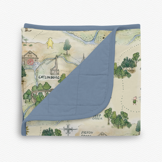 Hundred Acre National Park Quilted Cozy Cool Blanket