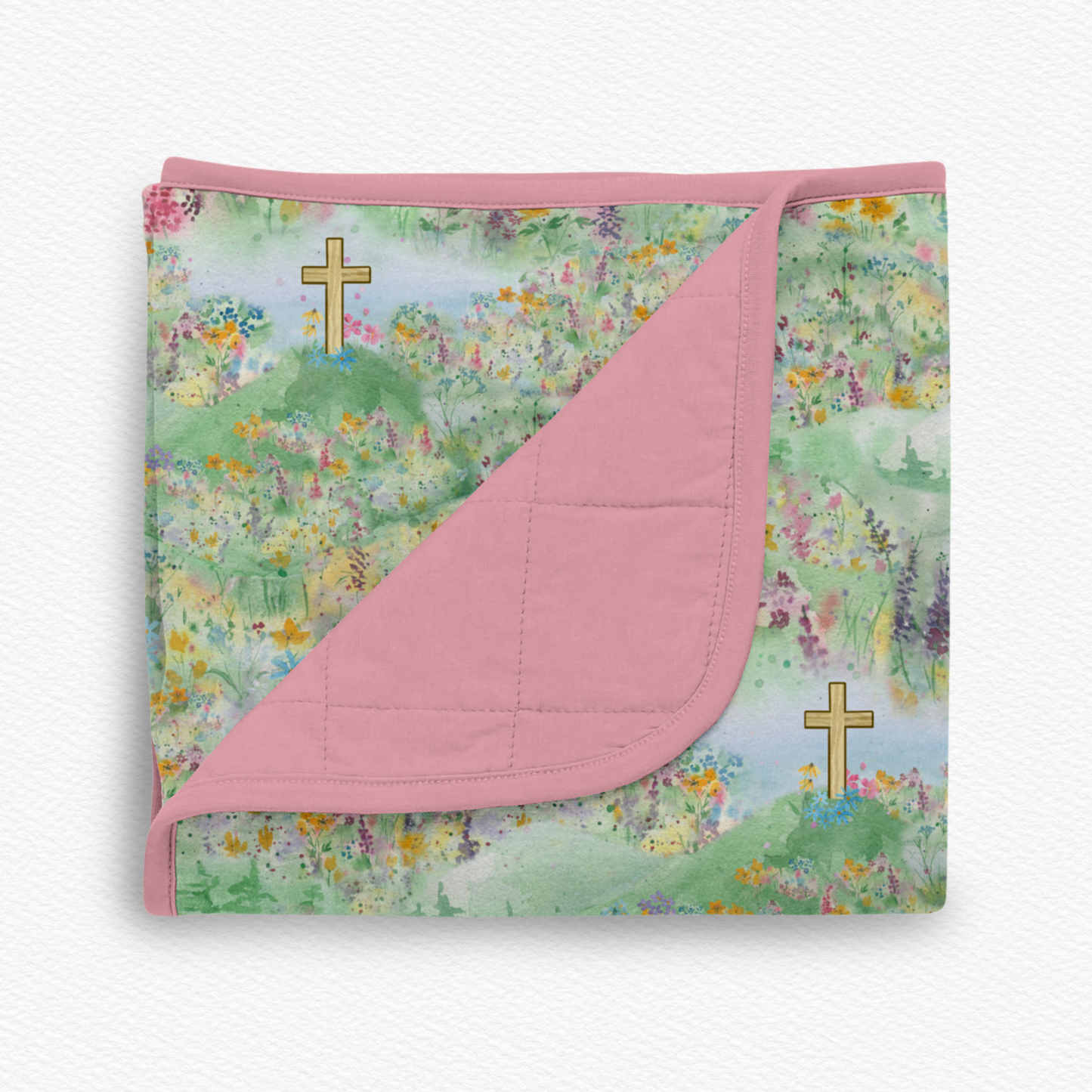Resurrection Meadow Quilted Cozy Cool Blanket